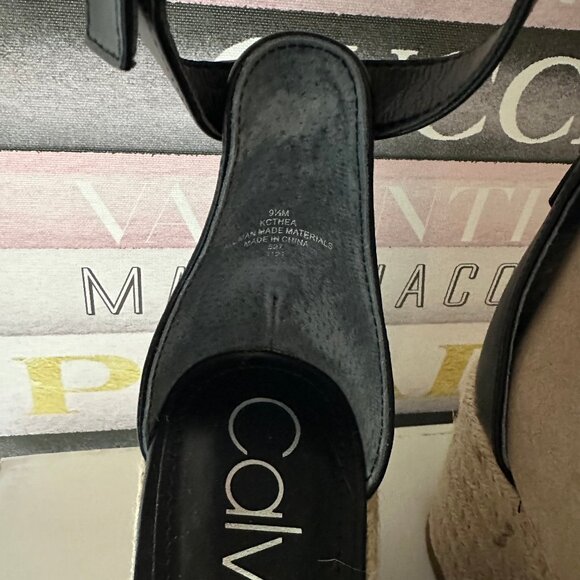 NEW Calvin Klein Thea Wedge Espadrille Sandals - Sz 9.5 - Picture 15 of 15